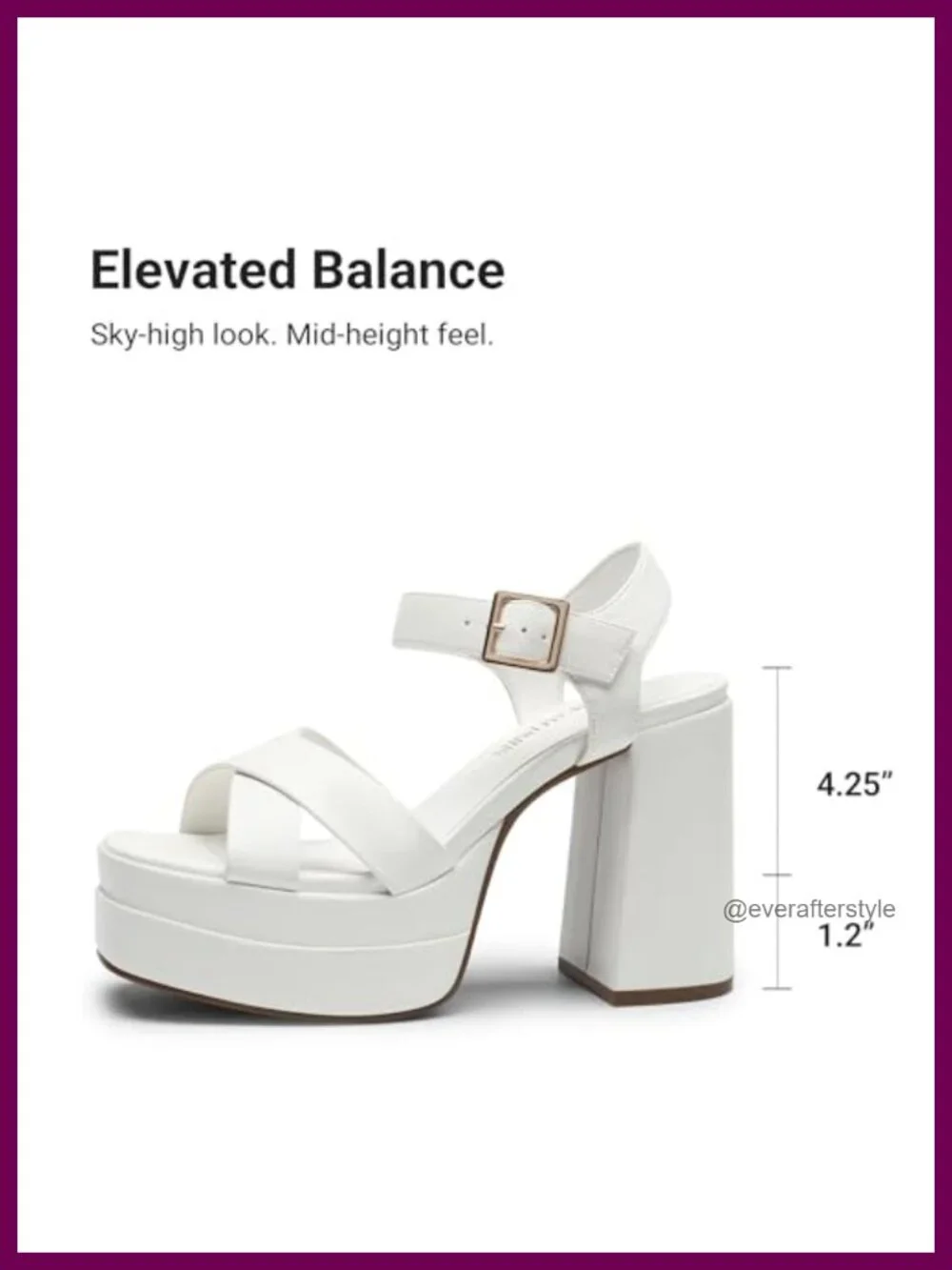 Platform Chunky Heels Square Open Toe Ankle Strap High Heeled Sandals